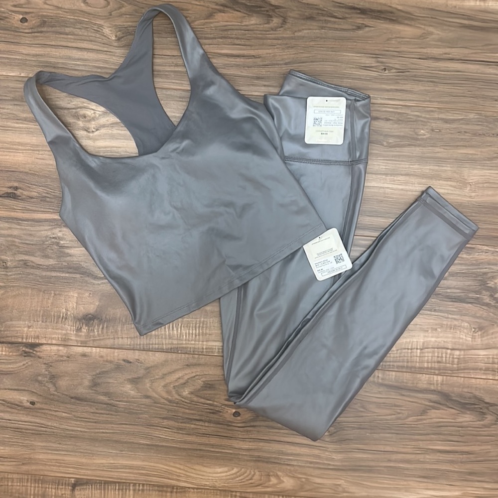 Fabletics Metallic Gray Activewear Set - image 5